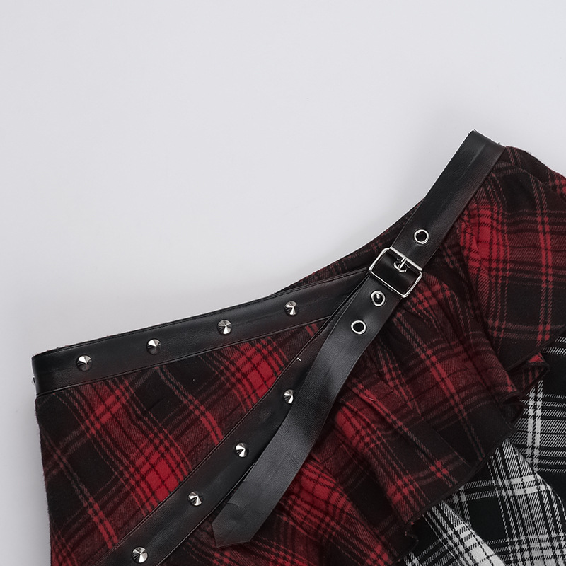 Asymmetrical lace plaid skirt-Straykids concert outfitidea for STAY