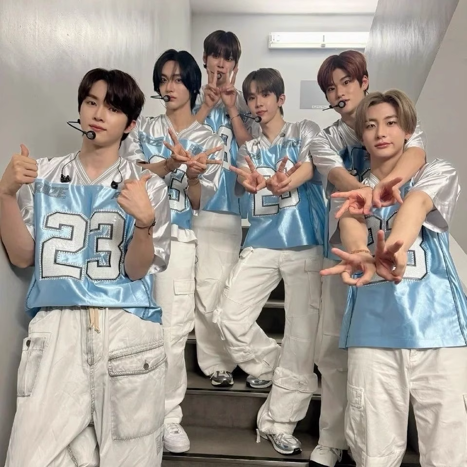 RIIZE Inspired Custom Silver Blue Spliced Jersey