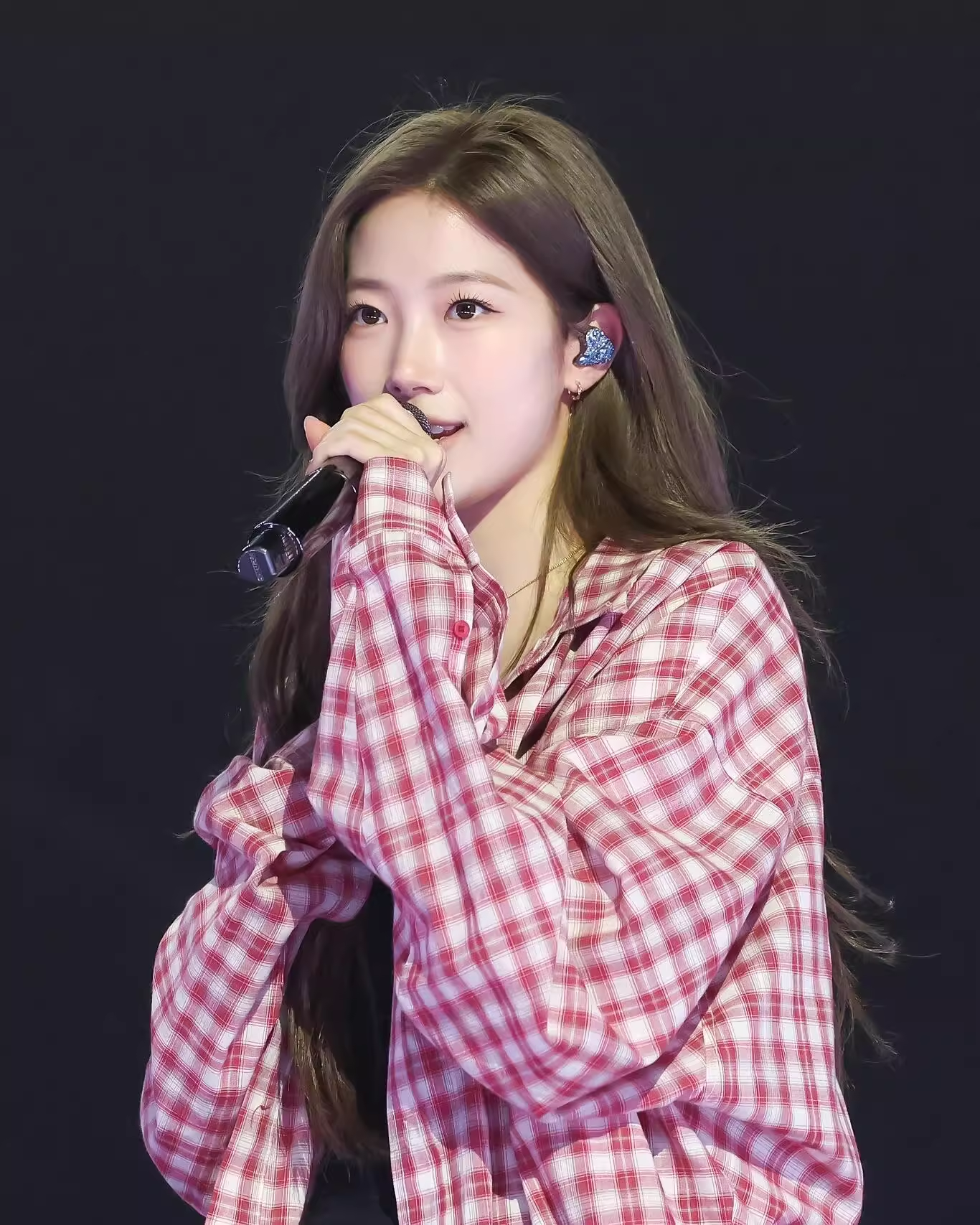 LE SSERAFIM Kazuha Inspired Red Plaid Shirt