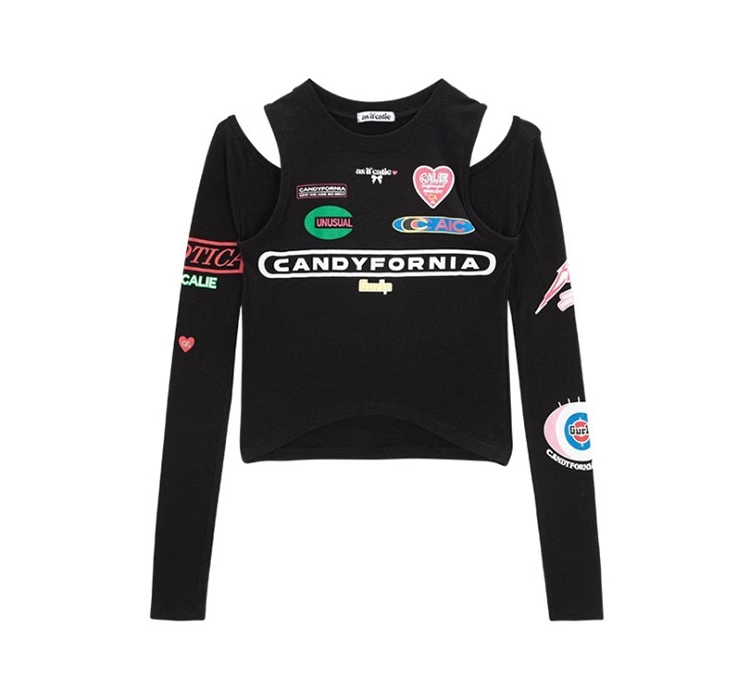 Strapless slim fit long sleeve T-shirt-Aespa Ningning