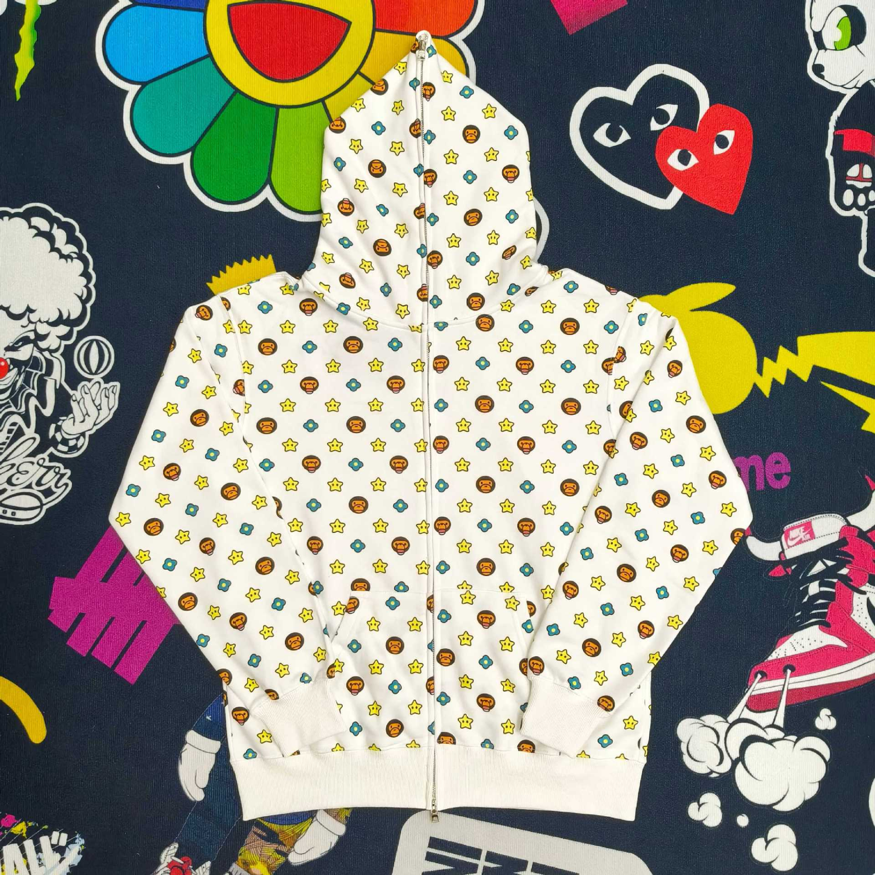 NewJeans Haerin Inspired BABY MILO Print Zip-Up Hoodie Jacket