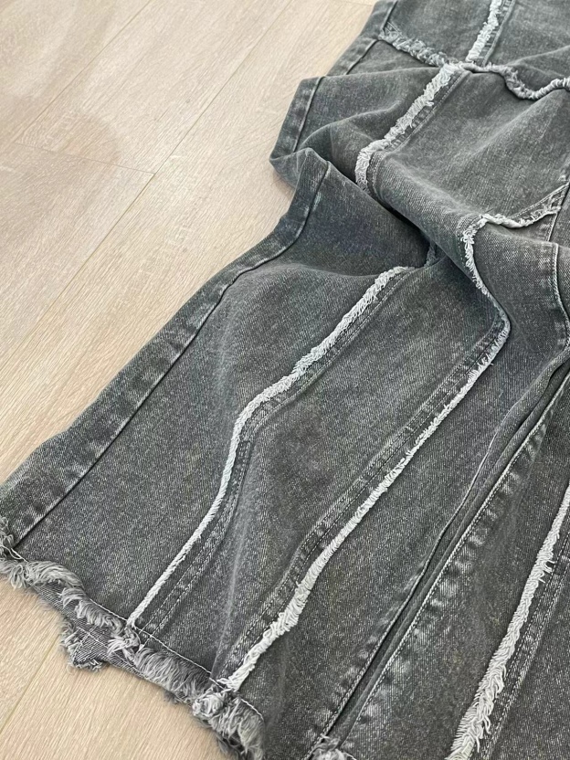 Aespa Ningning Inspired Raw - Edge Straight Pants