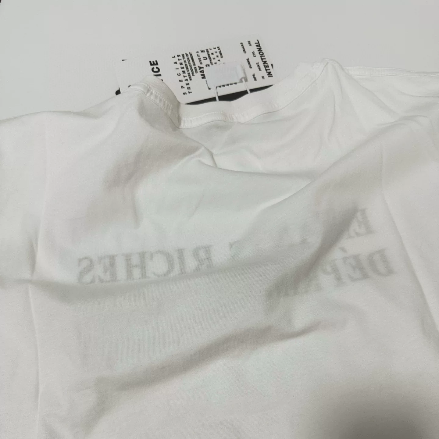 BTS RM Inspired ERD White Logo Print Distressed T-Shirt