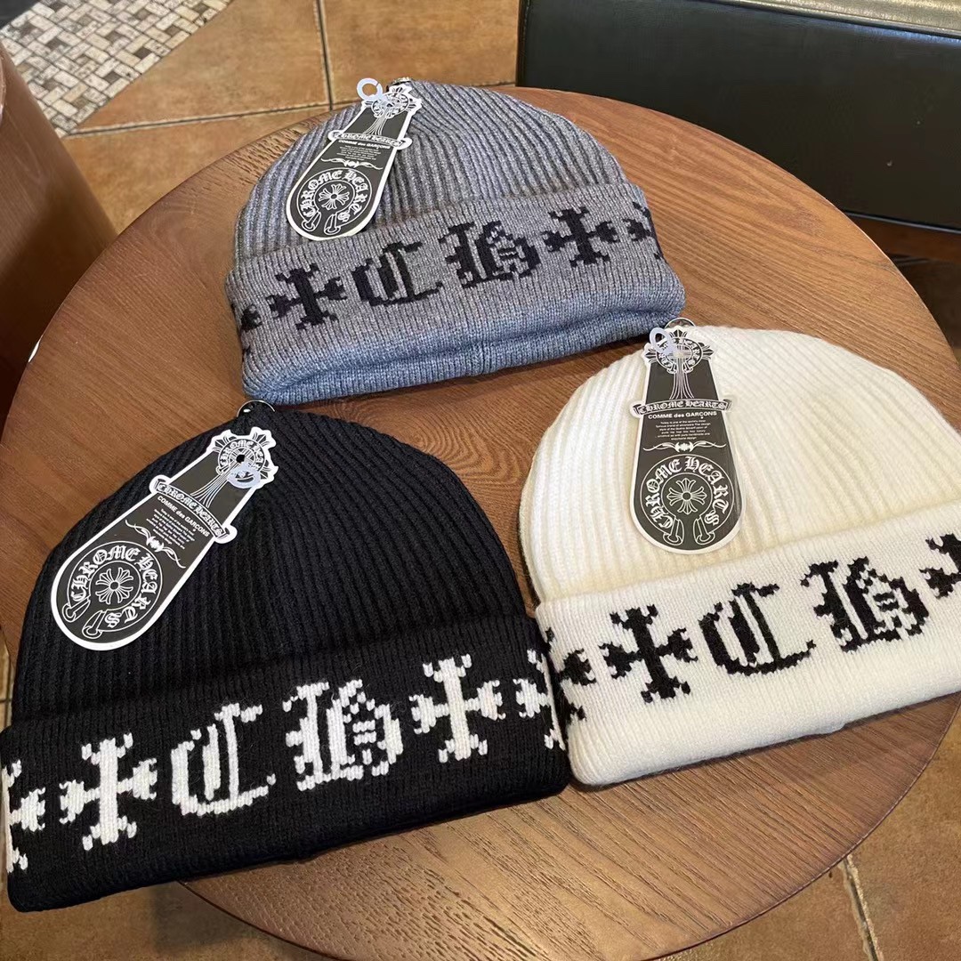 Enhypen NIKI inspired chrome hearts knit beanie hat