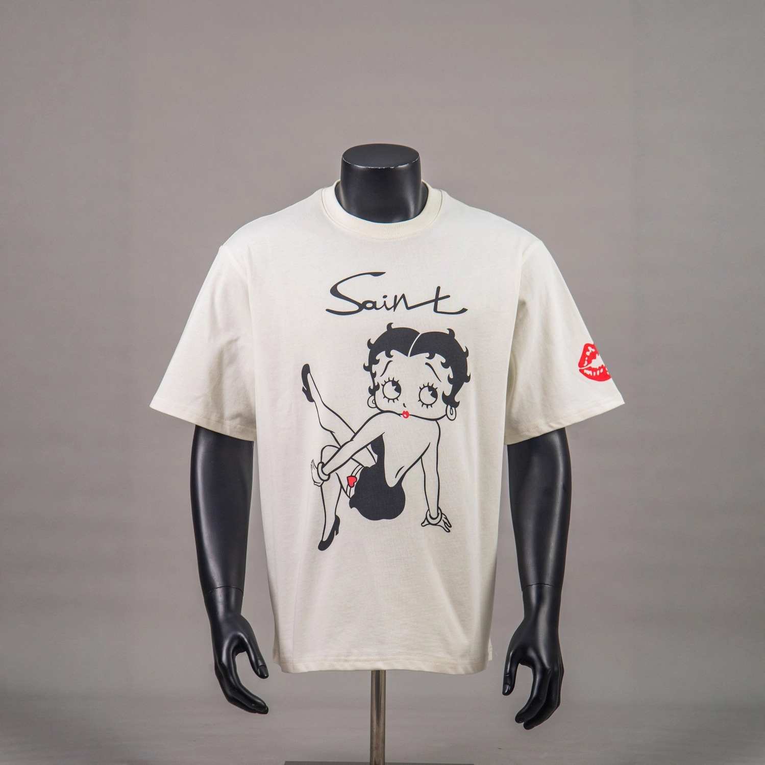 Twice Sana Inspired Betty Boop Graphic Oversized White Tee