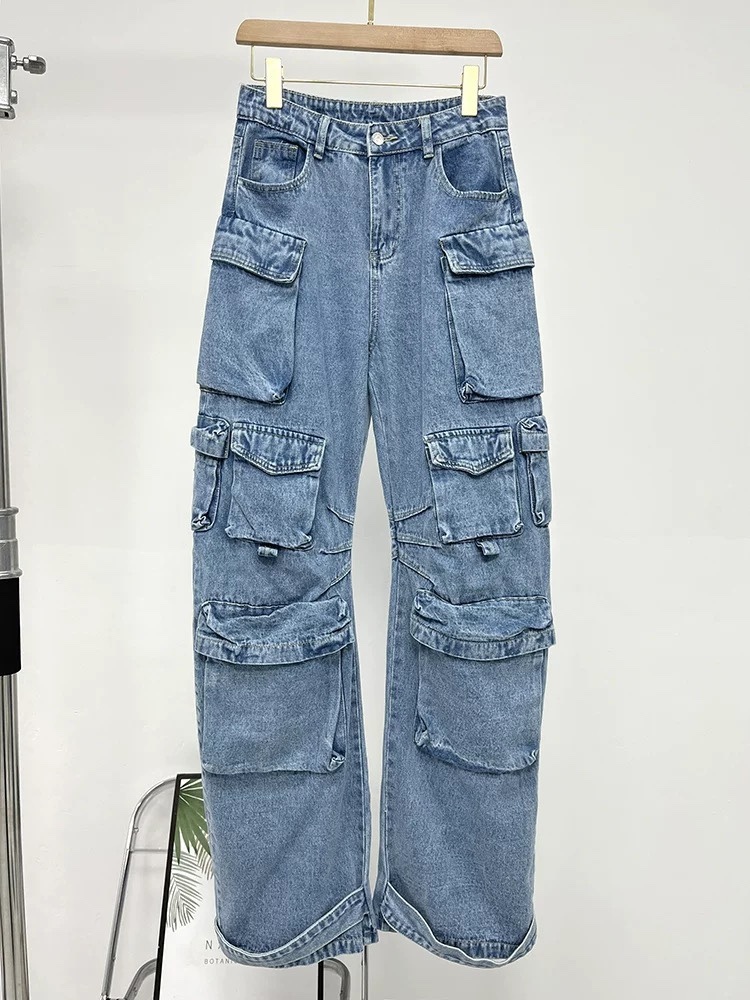TXT Yeonjun Washed Multiple Pockets Denim pants