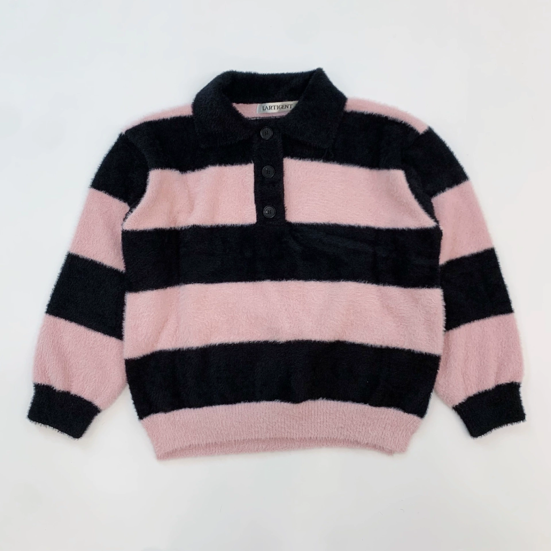 Striped Knit Faux Mink Sweater-Blackpink Jennie