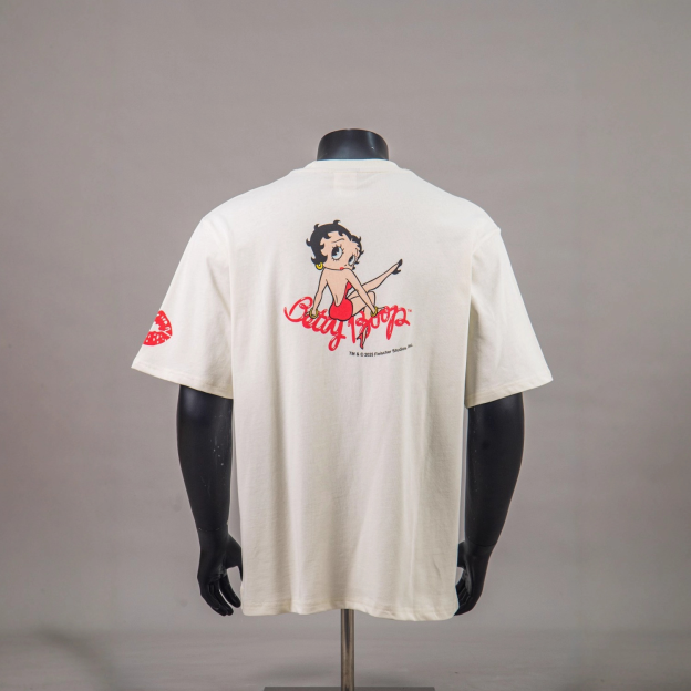 Twice Sana Inspired Betty Boop Graphic Oversized White Tee