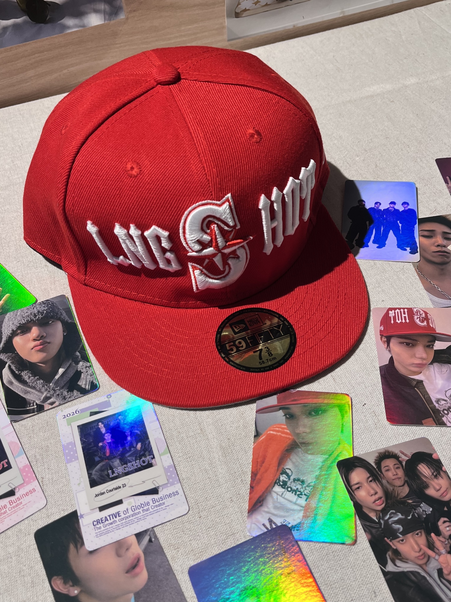 lngshot inspired Red Blue Embroidered Baseball Cap Hat 