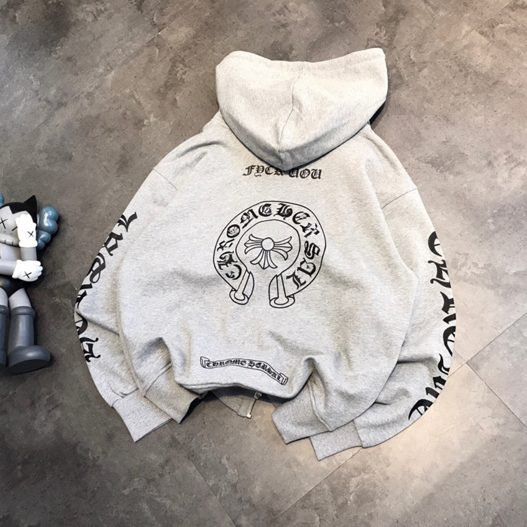 ENHYPEN Niki Inspired Grey Character Print Zip-Up Hoodie