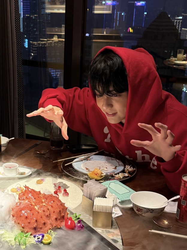 TXT Soobin Inspired Red Letter Print Hoodie