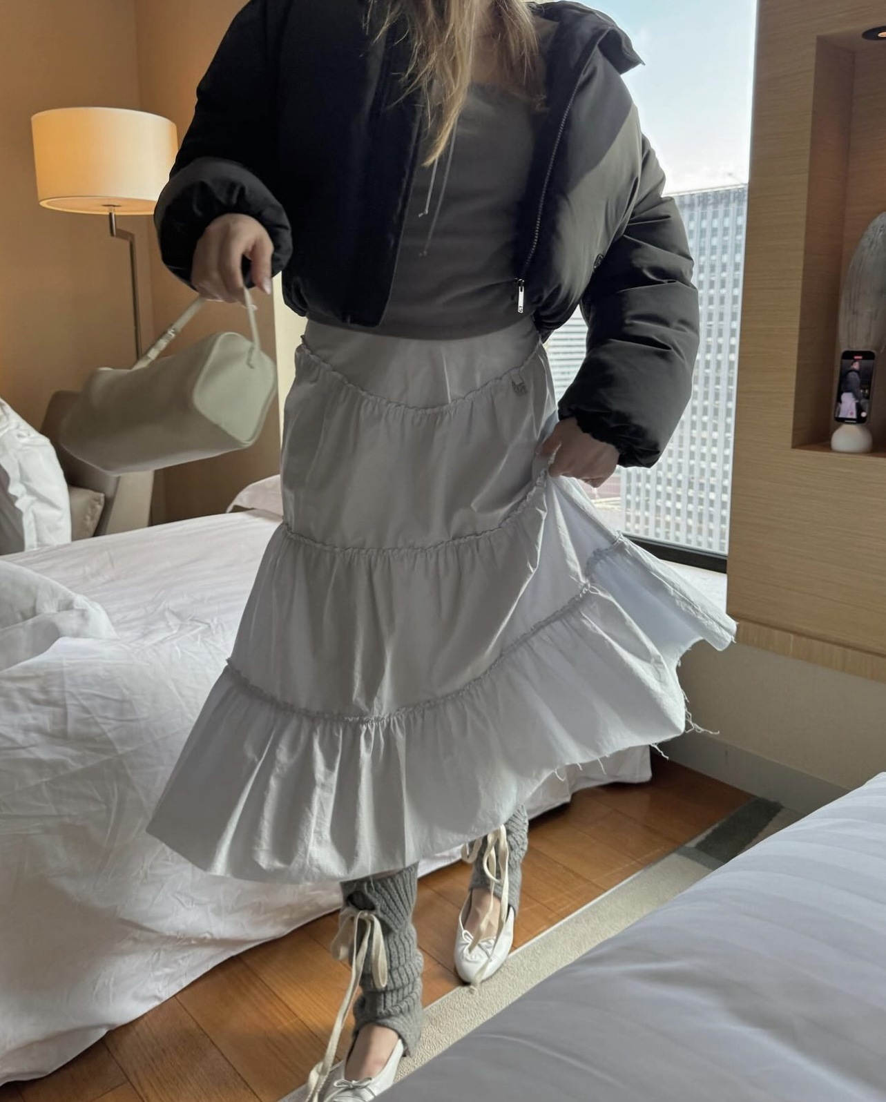 Low Waist Mid-Length Umbrella Skirt-Blackpink Jennie