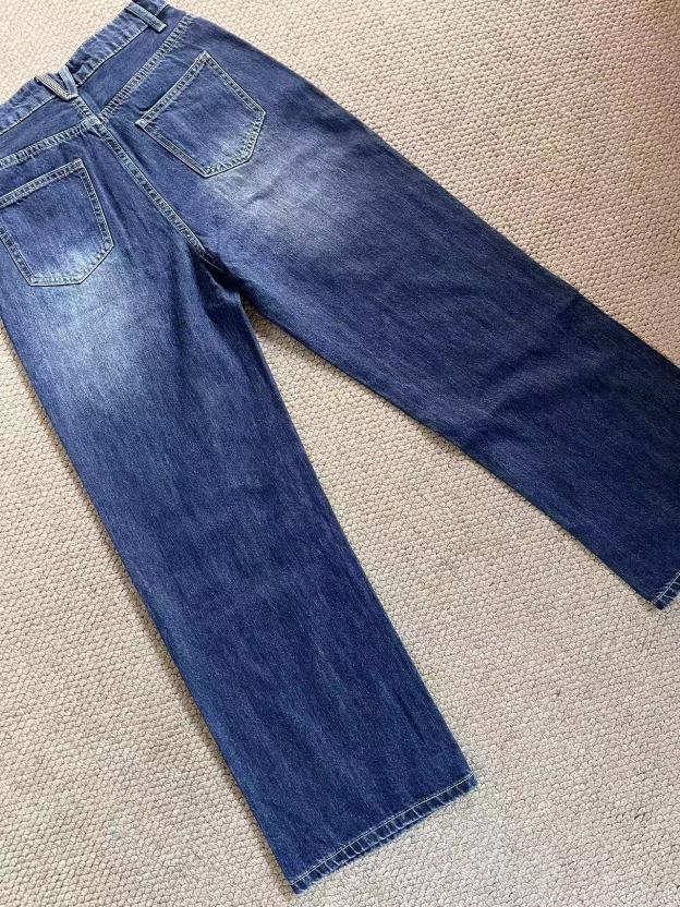 Aespa Ningning-Dark wideleg denim pants