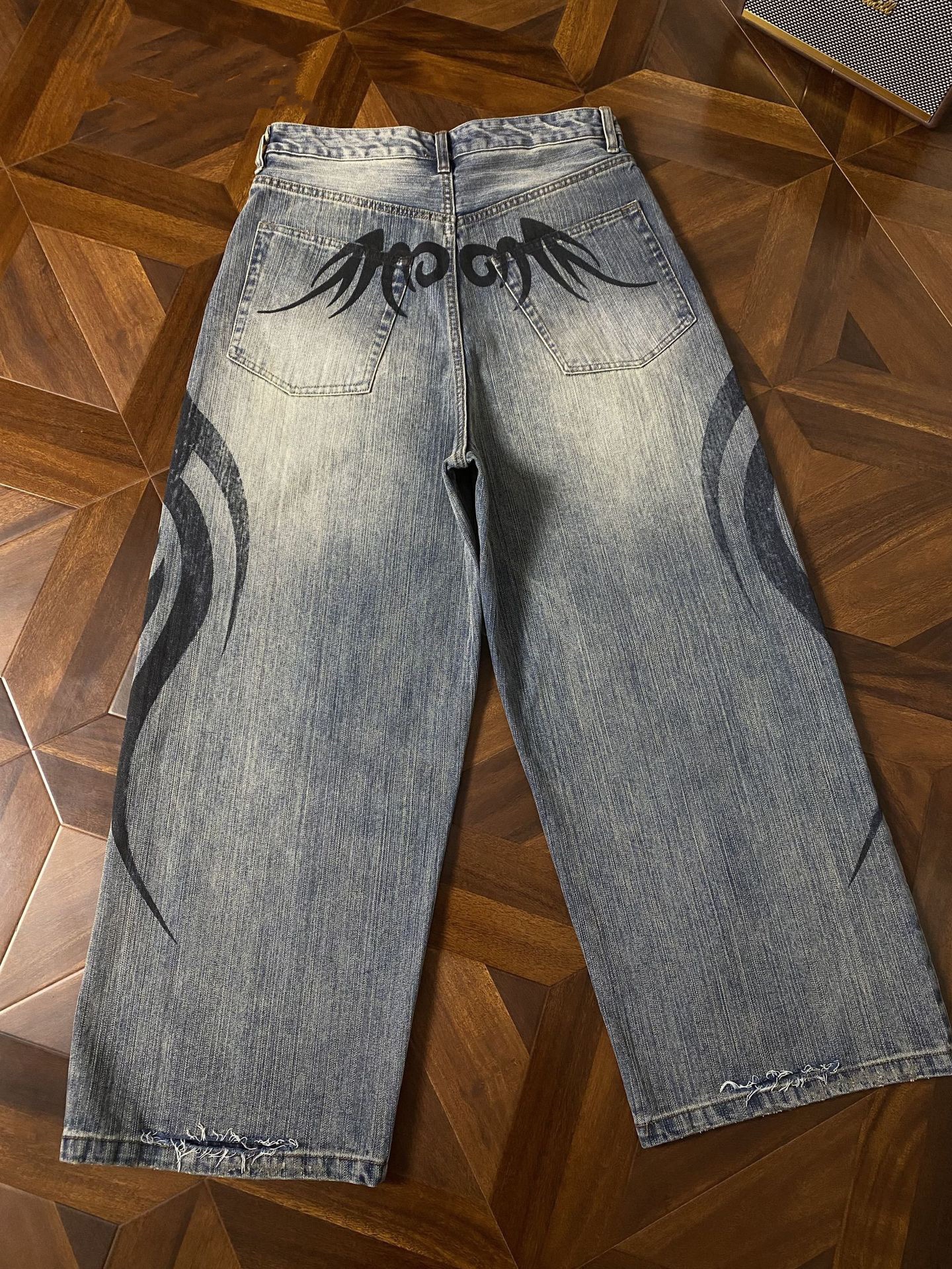 TXT Yeonjun Inspired Flame Print Wide Leg Pants