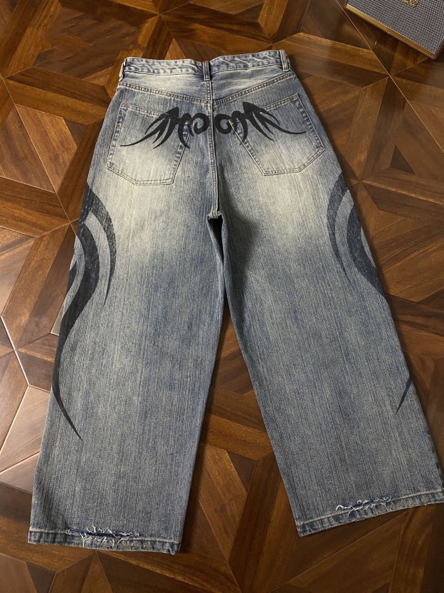 TXT Yeonjun Inspired Flame Print Wide Leg Pants