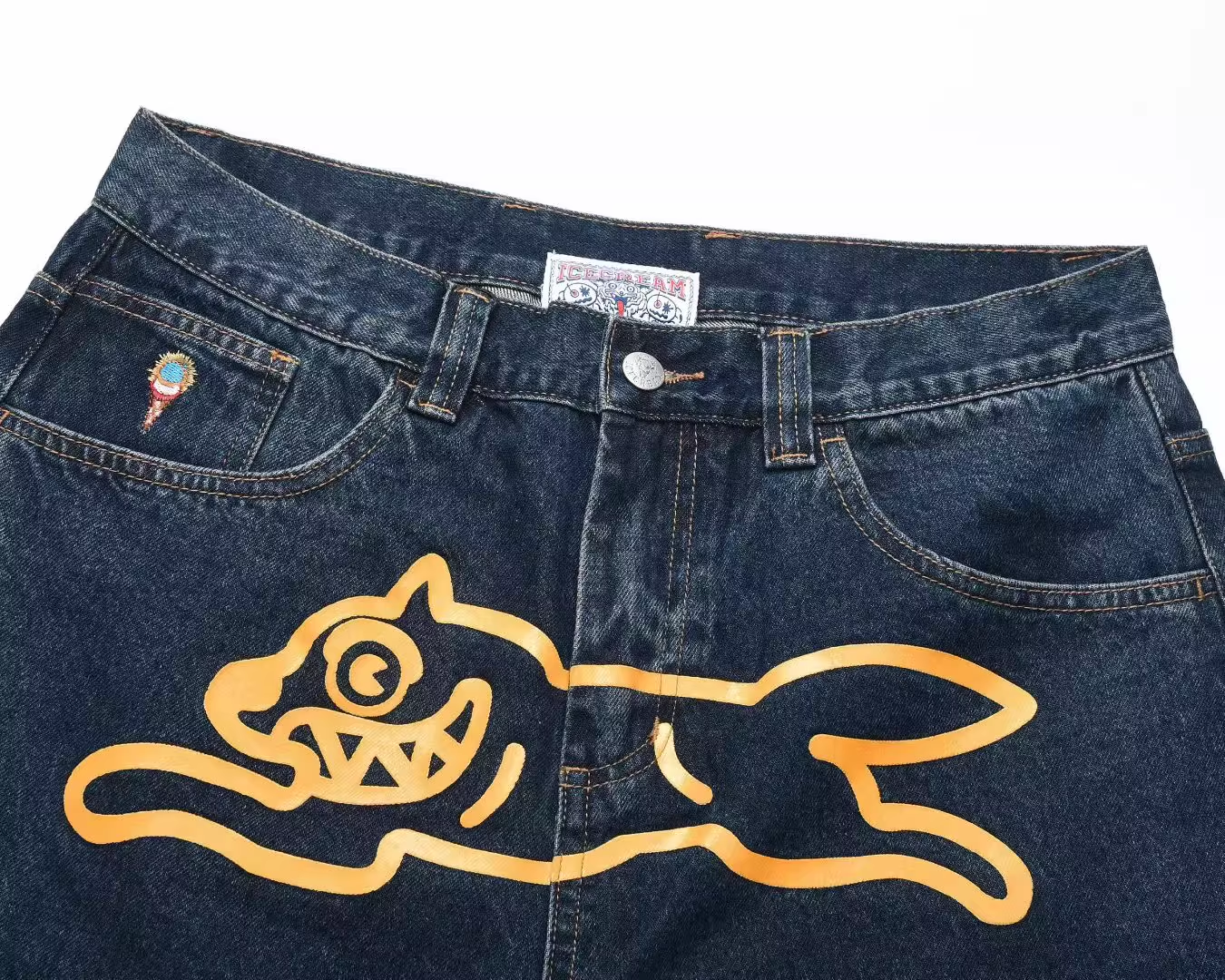 Cortis Juhoon Inspired Ice Cream Running Dog Denim Jeans