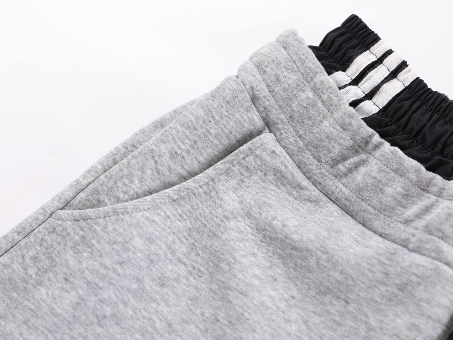 Enhypen Jay Inspired Deconstructed Double Waistband Three-Stripe Sweatpants