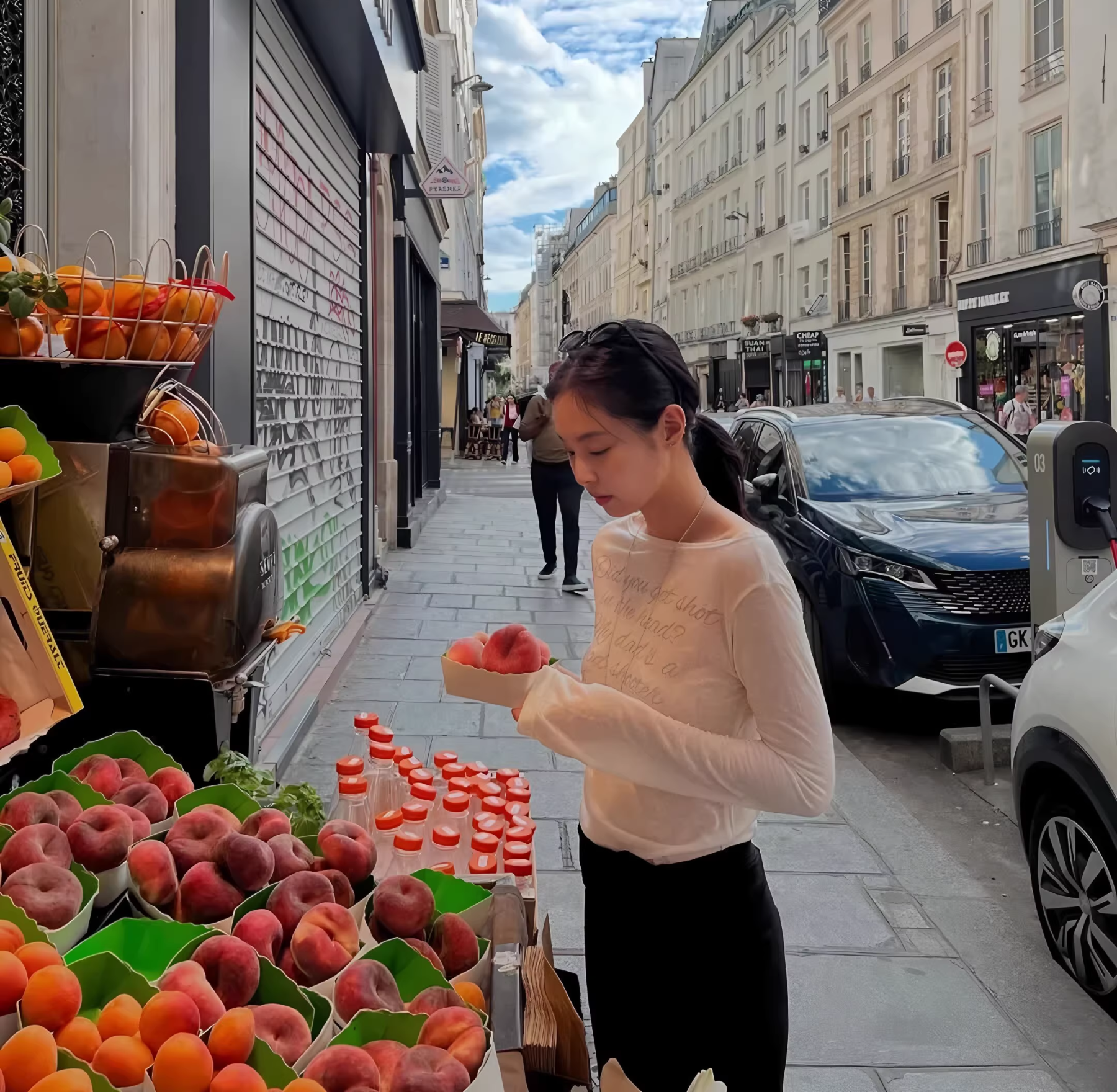 Blackpink Jennie Inspired Lettering Sheer Long Sleeve