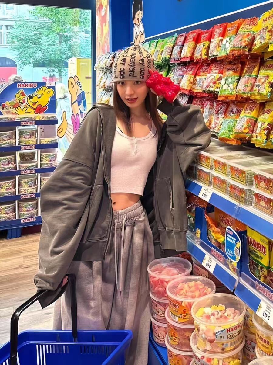 IVE Liz Inspired Vintage Cross Straight Leg Sweatpants