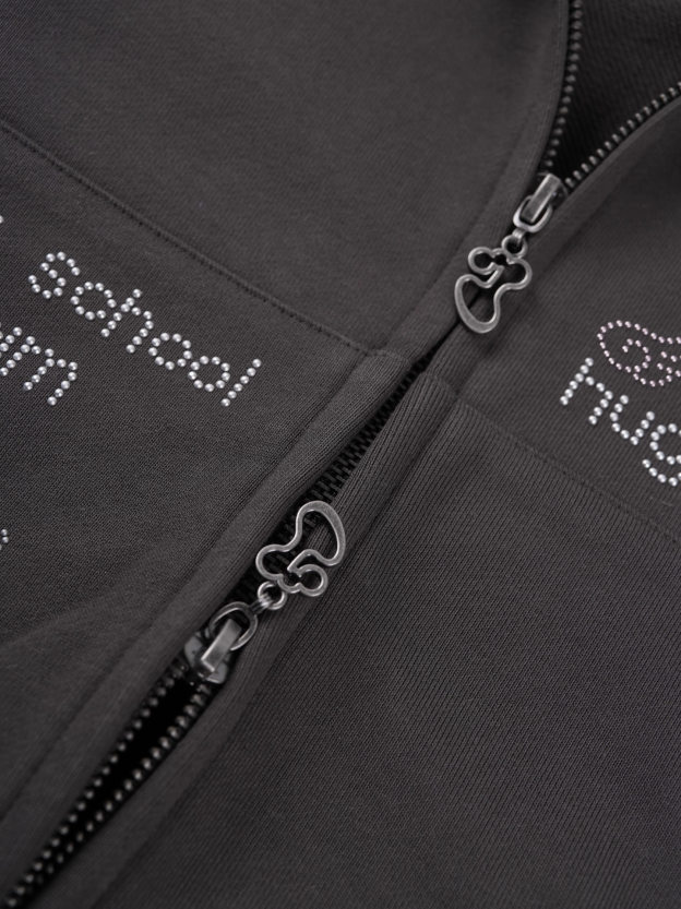 NMIXX Haewon Inspired Rhinestone hotfix fur hoodie