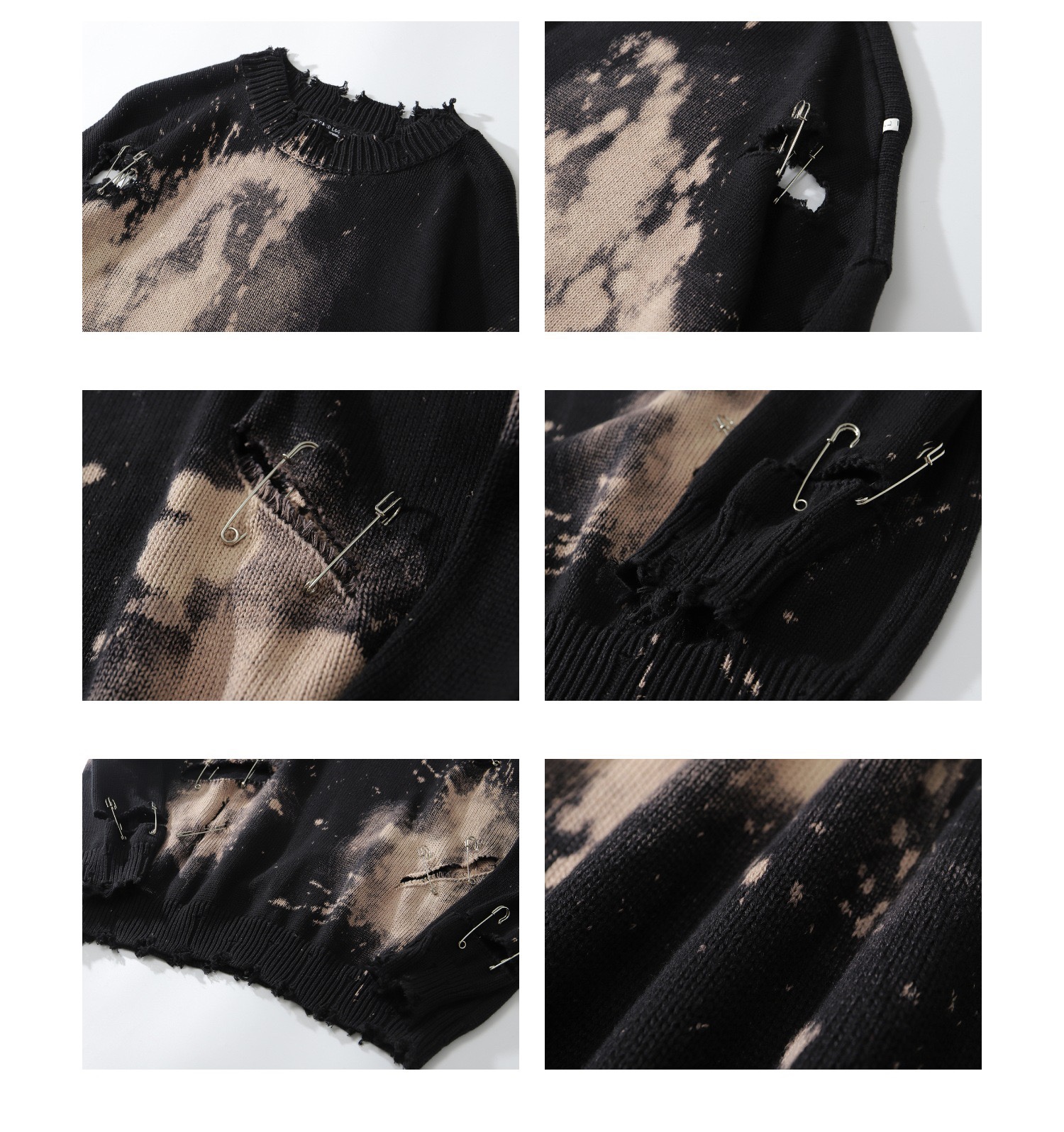 Bts V&stray kids hyunjin&txt beomgyu inspired Black BleachedSweater