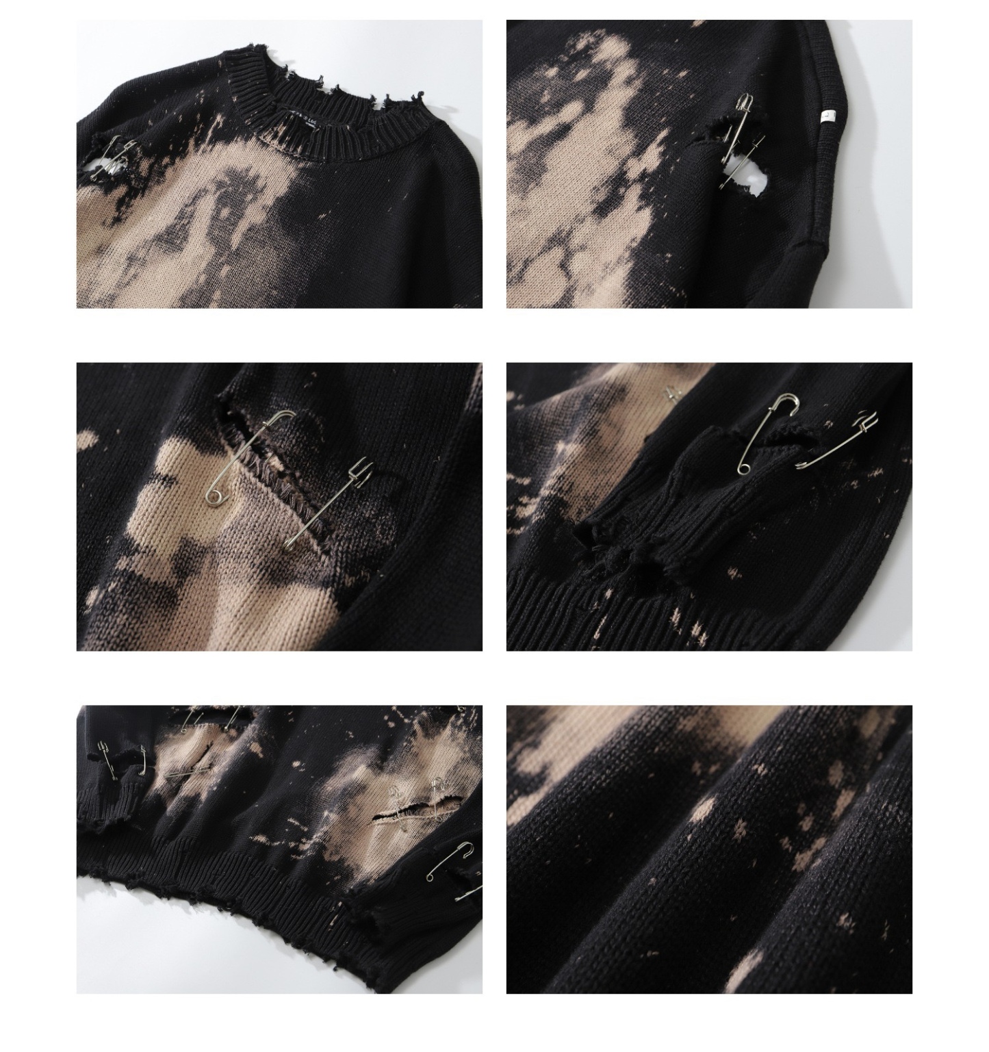 Bts V&stray kids hyunjin&txt beomgyu inspired Black BleachedSweater