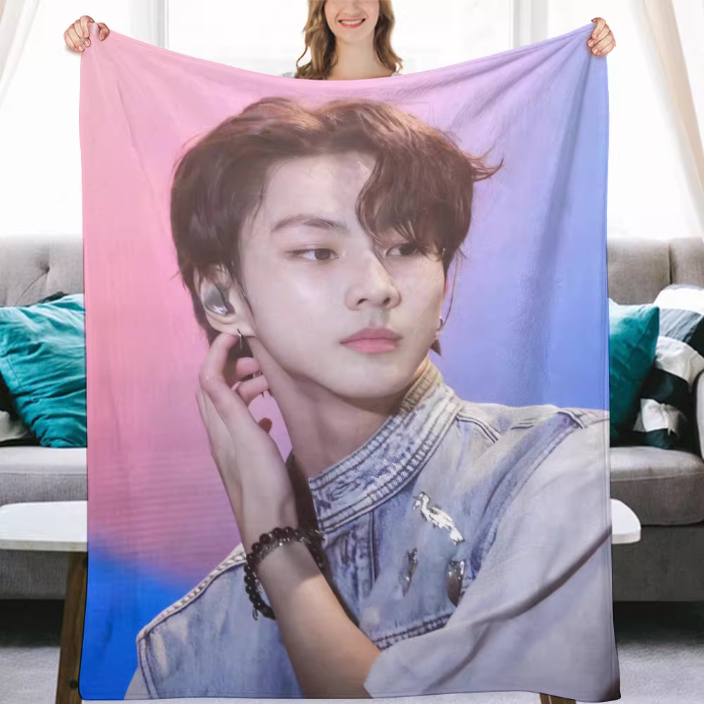 Enhypen Jungwon Fanmade Flanne Blanket - Kpop Concert Fan Blanket