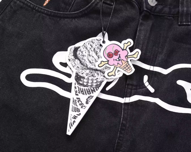 Cortis Juhoon Inspired Ice Cream Running Dog Denim Jeans