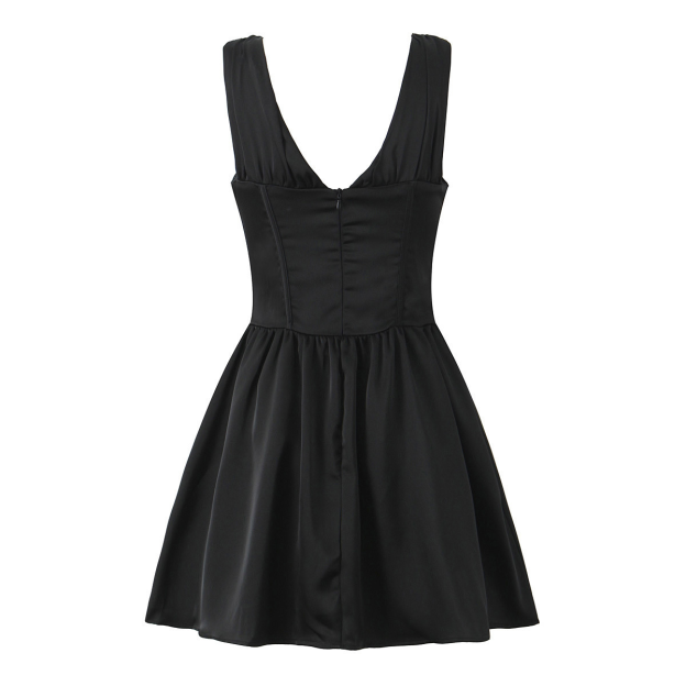 V-neck puffy dress-Outfitidea For Blinks BLACKPINK-Inspired Fashion