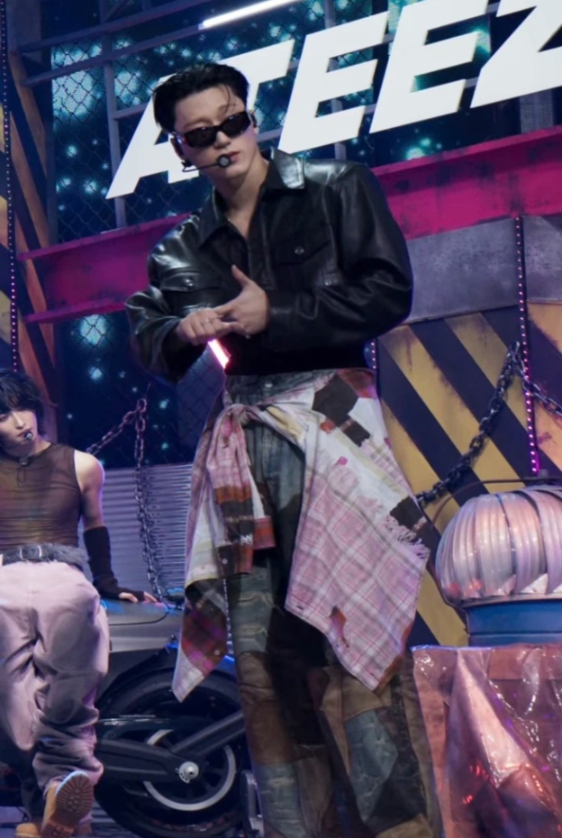 Ateez San inspired Patchwork Print Jeans