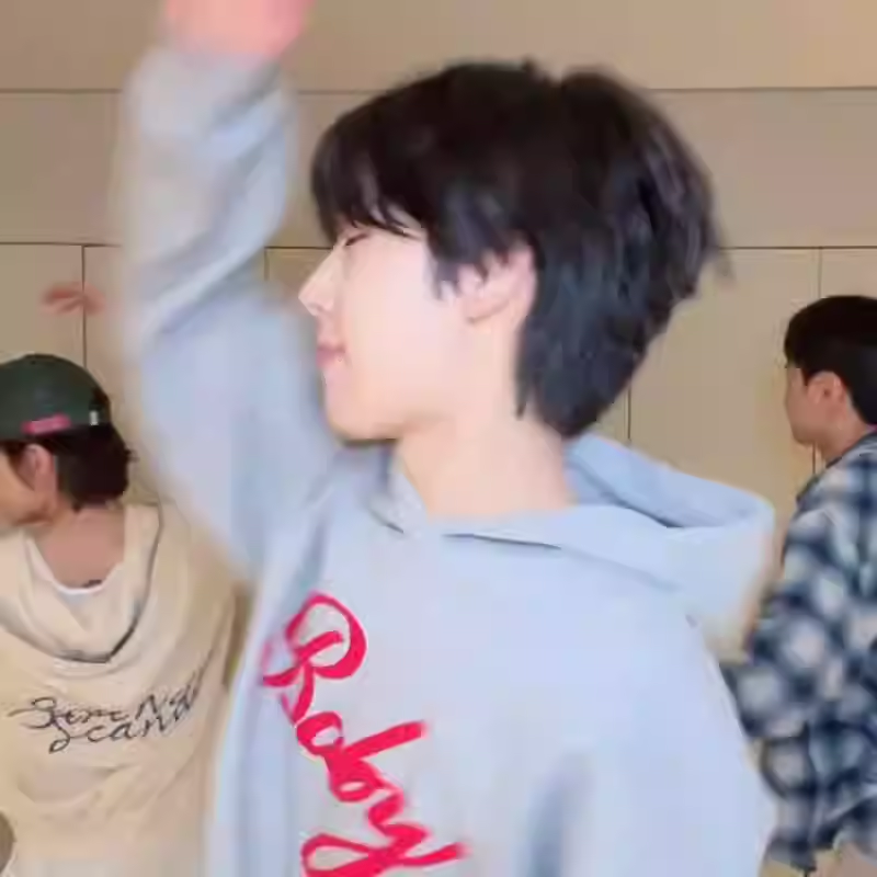 Enhypen Sunoo Inspired Baby Lettering Grey Hoodie