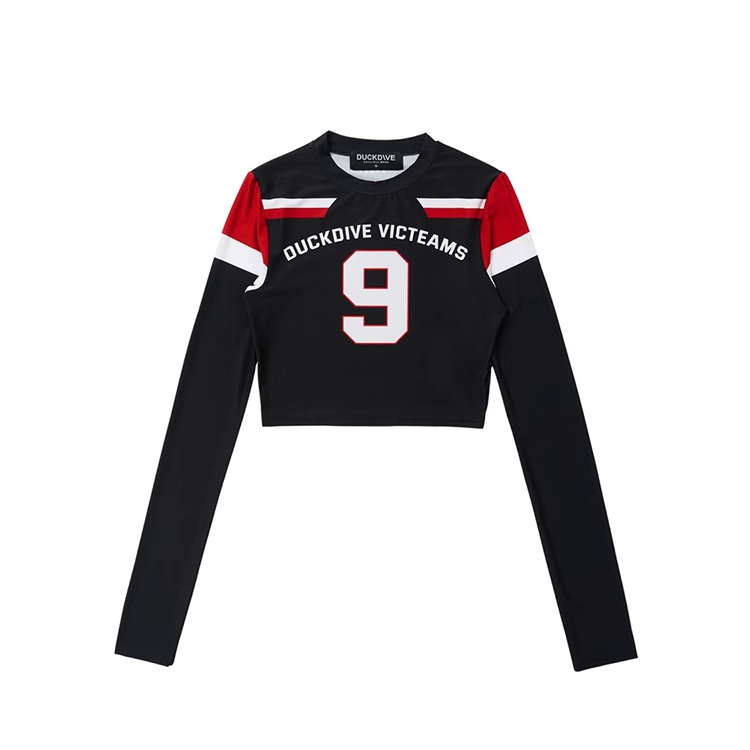 Aespa Ningning Inspired Black Patchwork Long Sleeve