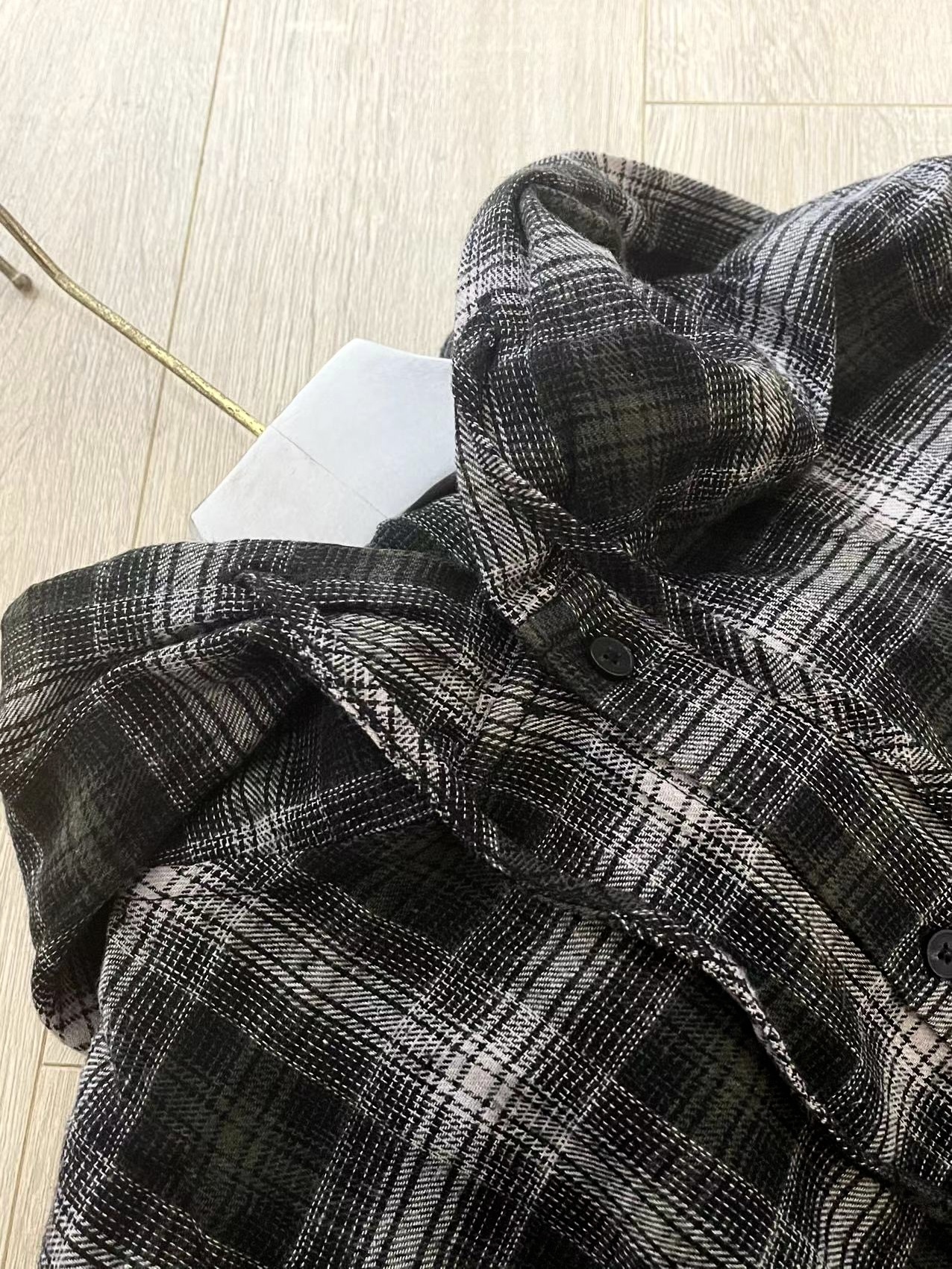 Seventeen S.coups Inspired  Plaid Hooded Shirt