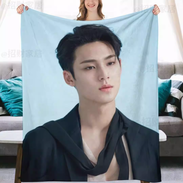 Seventeen Mingyu Fanmade Flanne Blanket - Kpop Concert Fan Blanket-Straykids