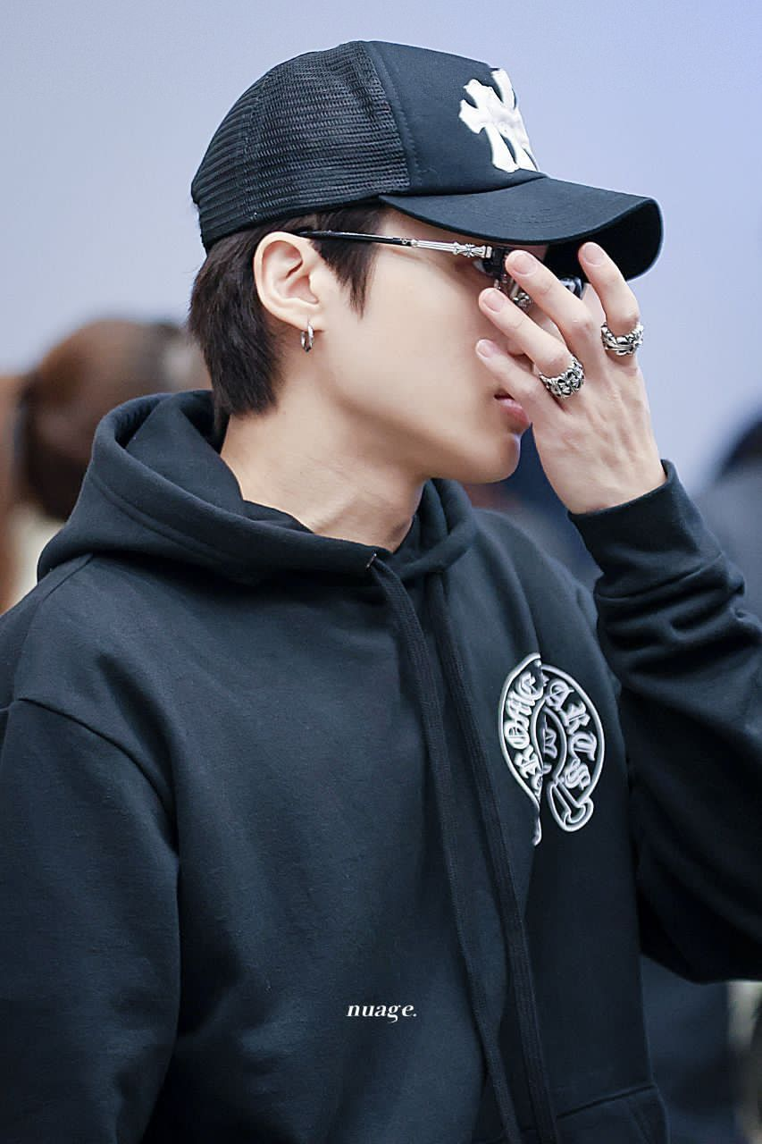 Ateez Wooyoung Inspired Chrome Hearts Style Triple Cross Trucker Cap Hat