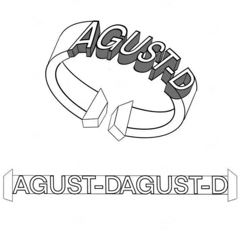 BTS Agust D Suga Letter Ring-Kpop Jewelry for ARMY