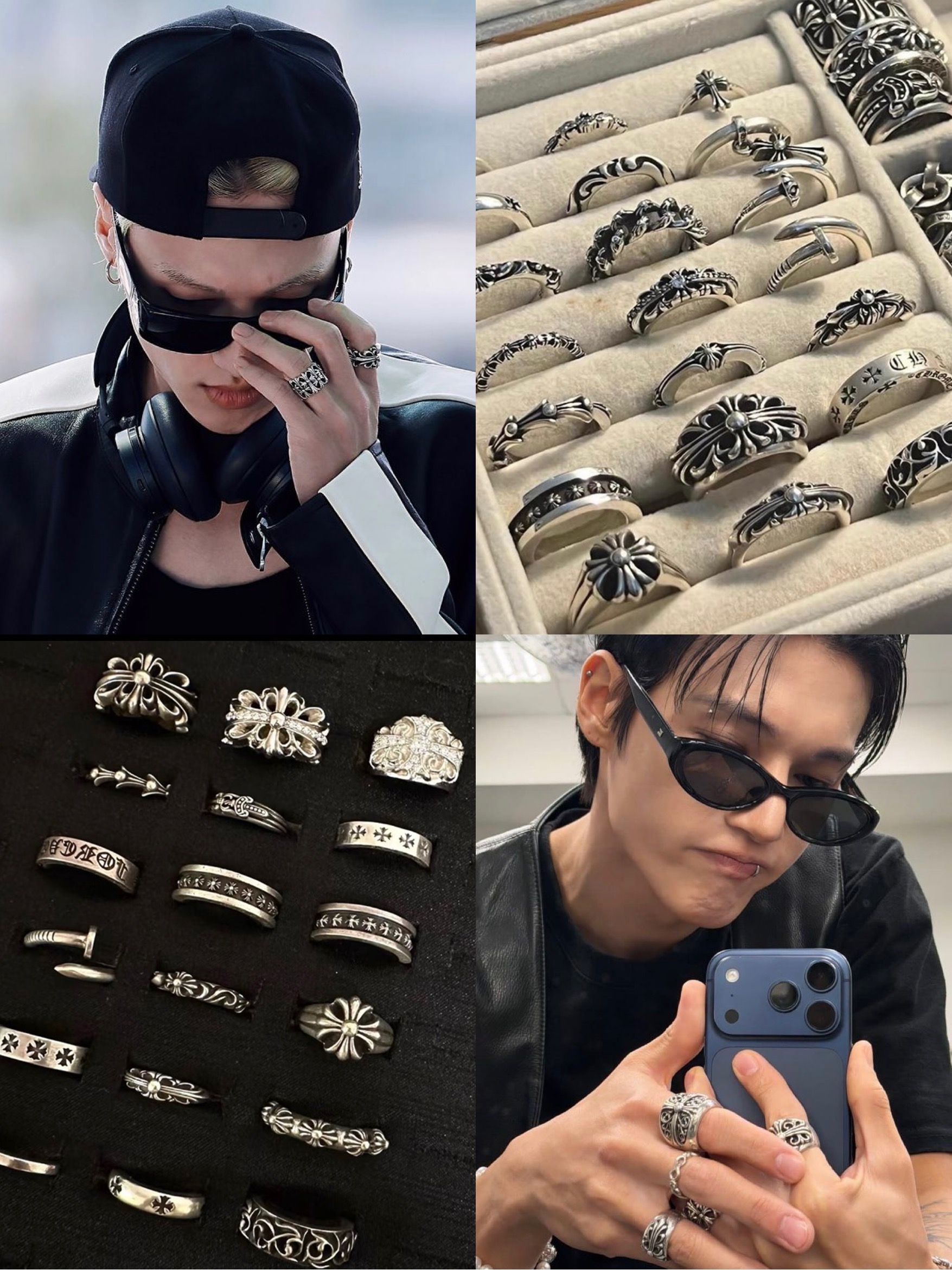 Ateez Wooyoung inspired chrome hearts ring