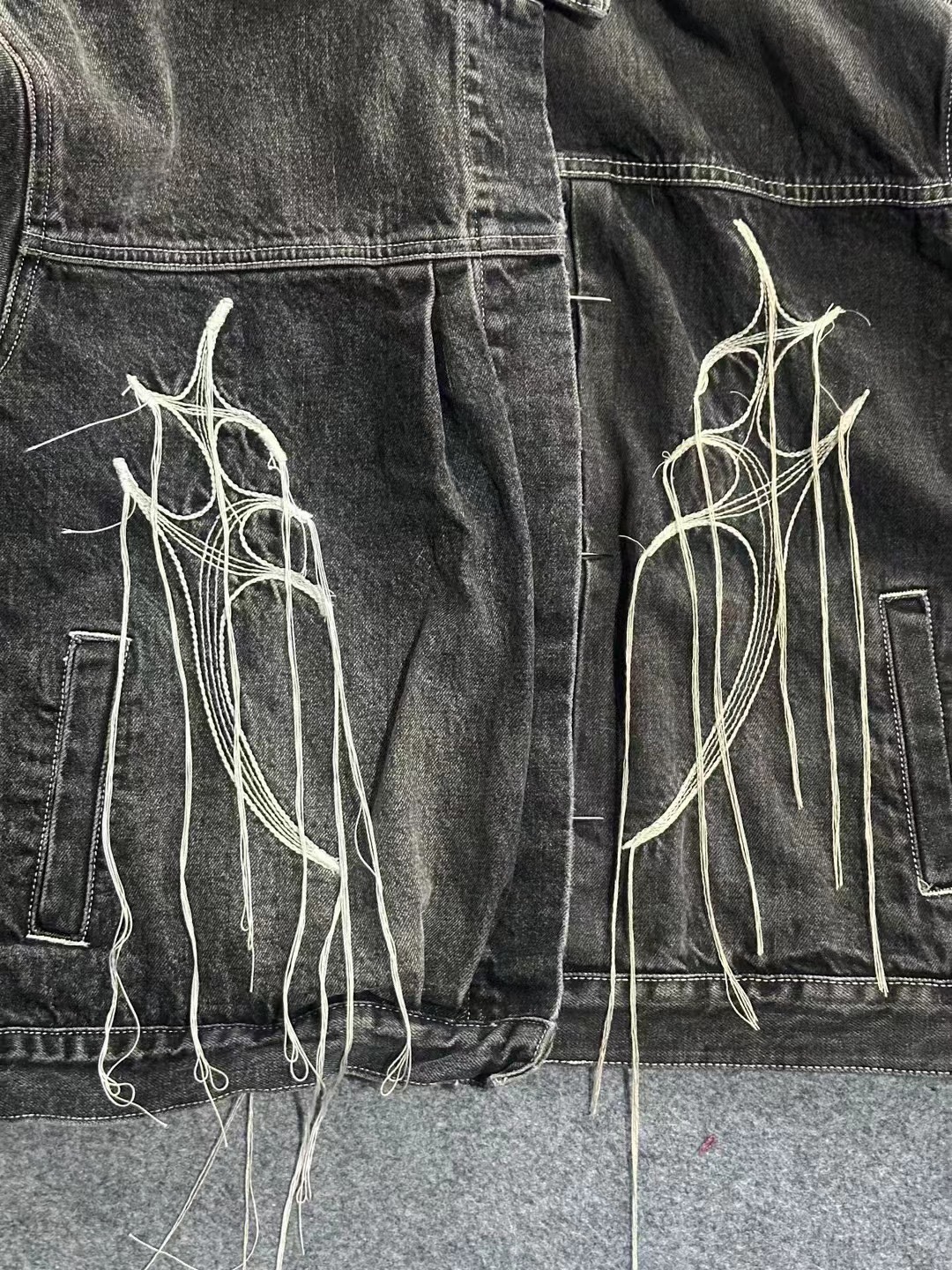 Enhypen NiKi inspired Distressed Washed Black Short Wide-Cut Denim Jacket & Jeans pants Set