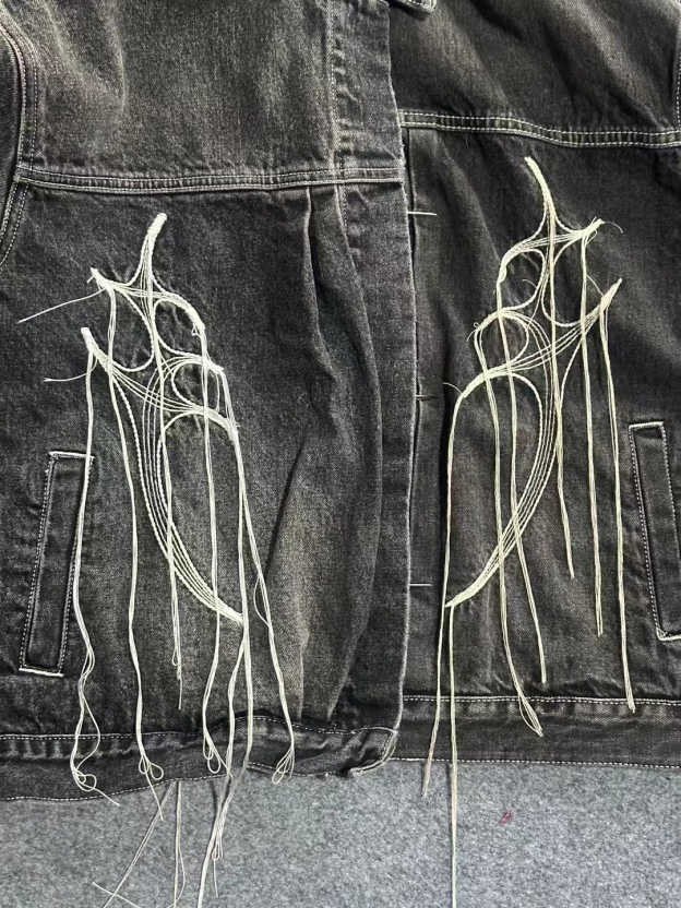 Enhypen NiKi inspired Distressed Washed Black Short Wide-Cut Denim Jacket & Jeans pants Set