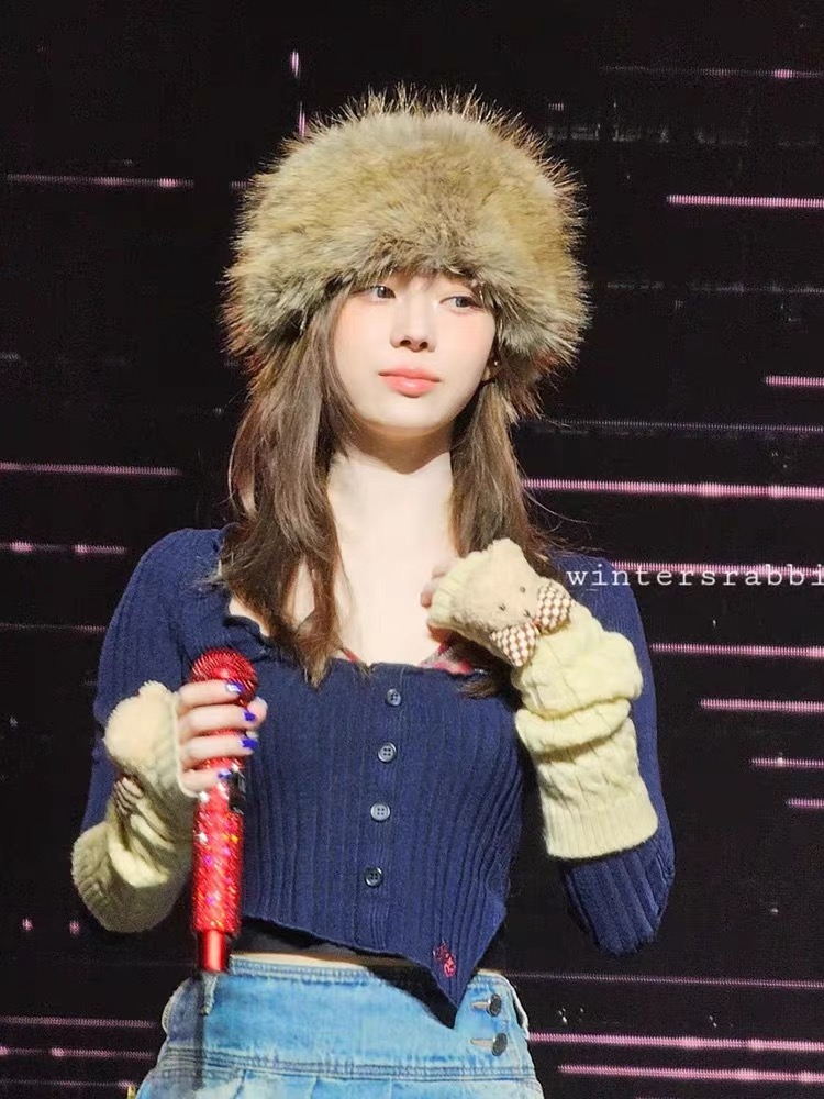 Fake two-piece tight long-sleeve top-Aespa Winter