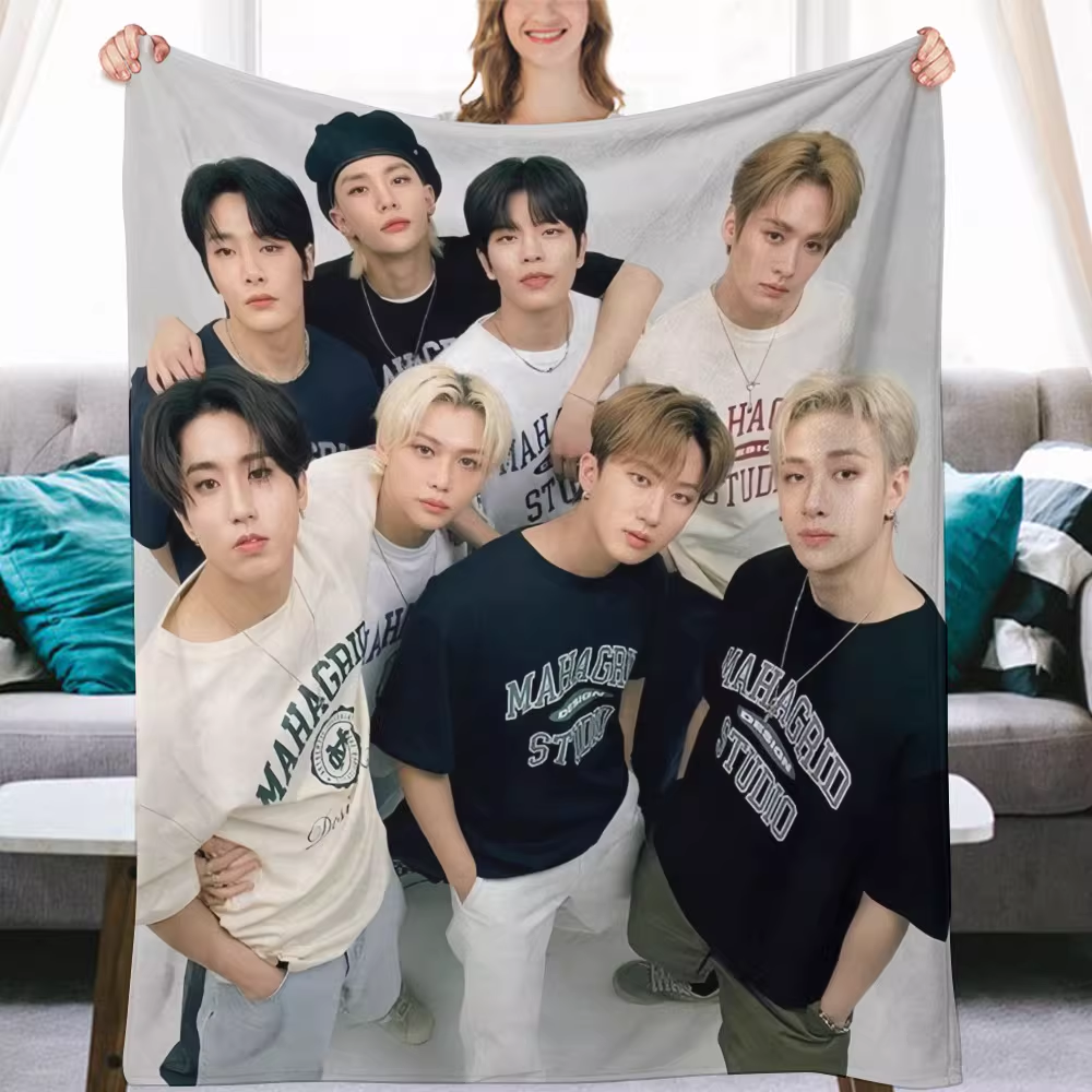 Stray kids Group Fanmade Flanne Blanket - Kpop Concert Fan Blanket-Straykids