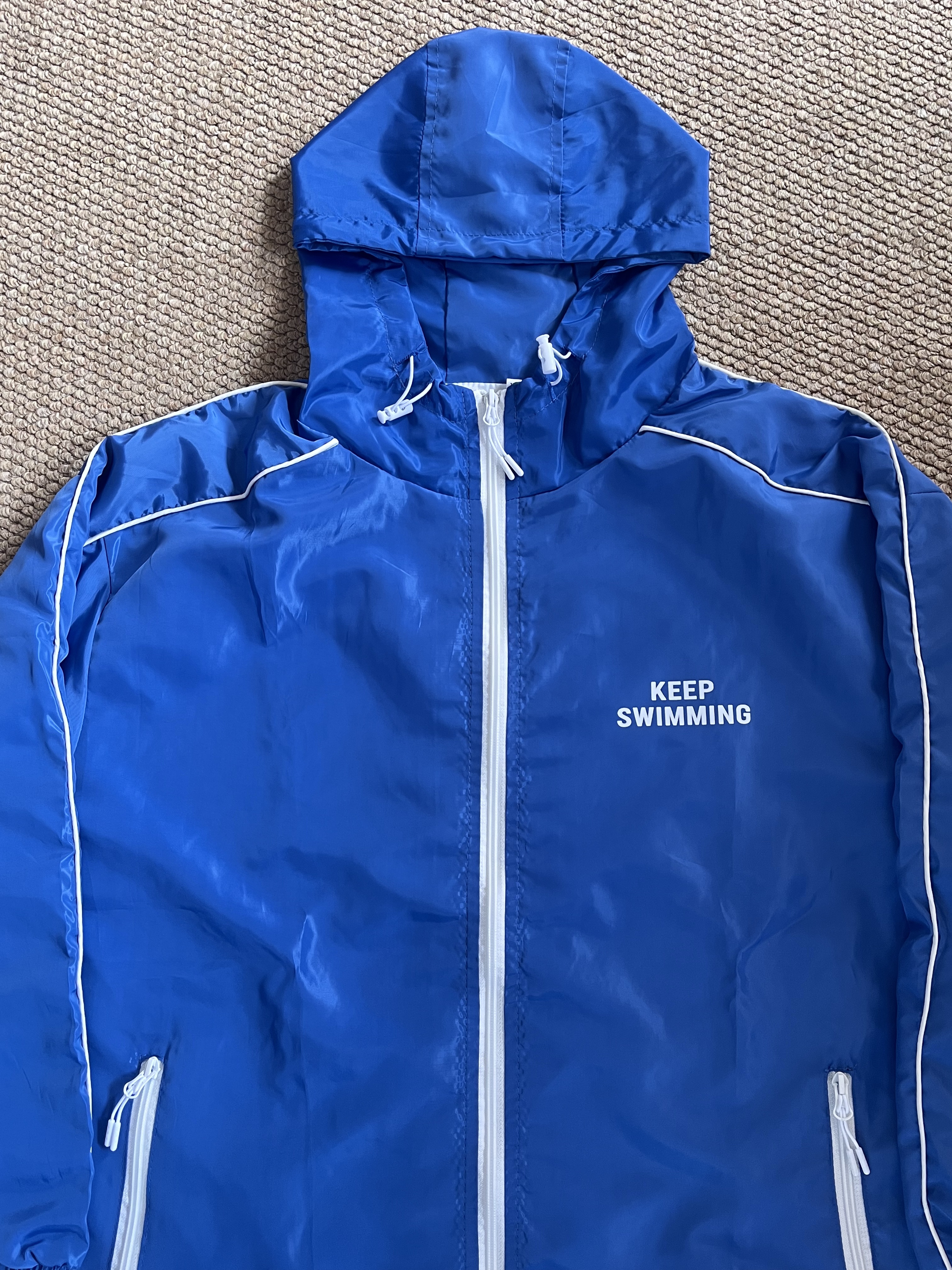 HYPE kpop group BTS SWIMMING inspired Keep Swimming Quote Print Trench Coat Jacket  Outerwear-ENHYPEN TXT Cortis