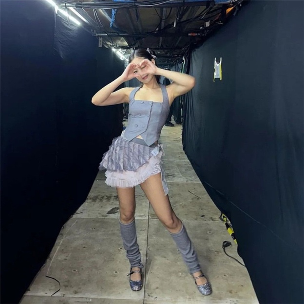 Blackpink Jennie Inspired Grey Halter Vest Top