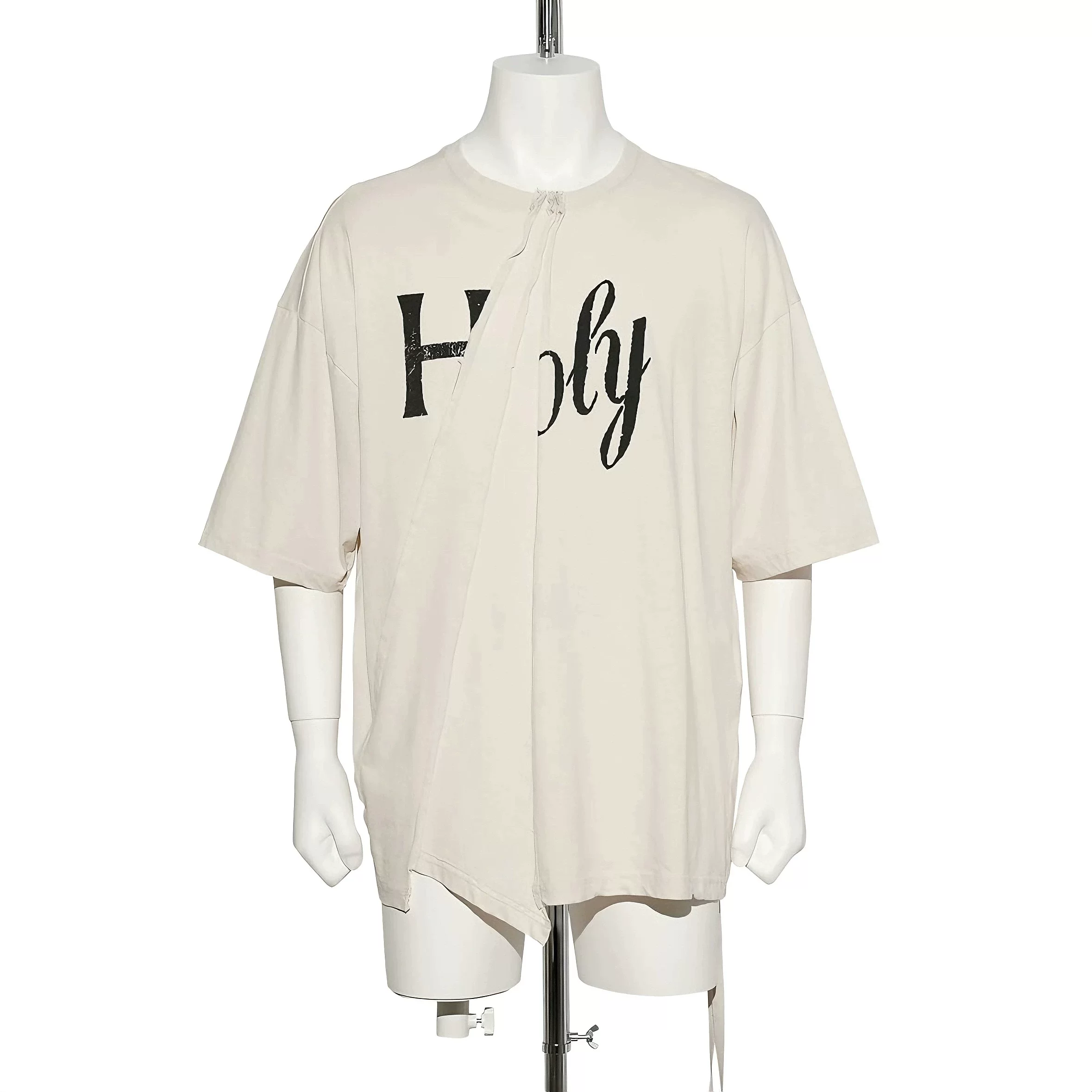 Cortis Martin Inspired Holy Letter Asymmetric Deconstructed Oversized Tee