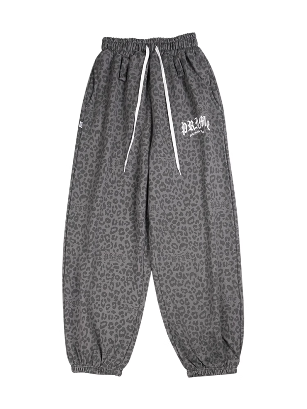 IVE Leopard Print Baggy Sweatpants