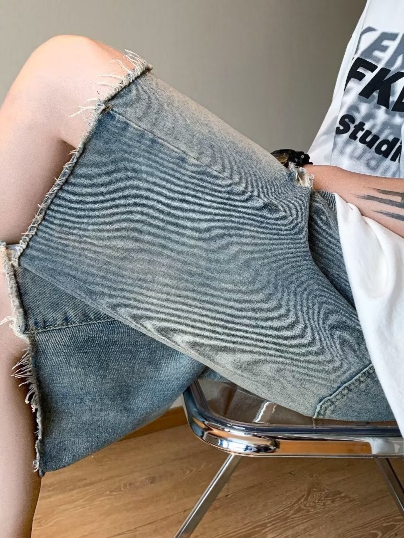 Straykids Felix Baggy Ripped Denim inspired Shorts pant-stray kids