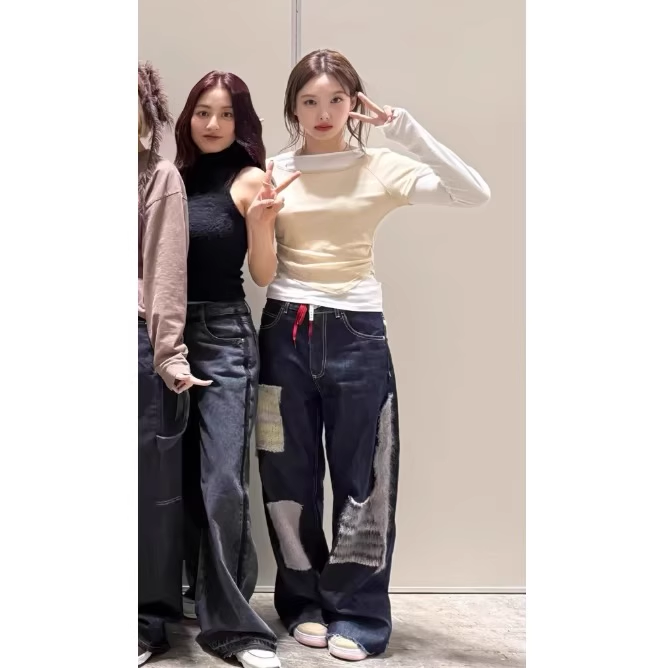 Twice Nayeon Inspired Round Neck Fake Two Piece Long Sleeve