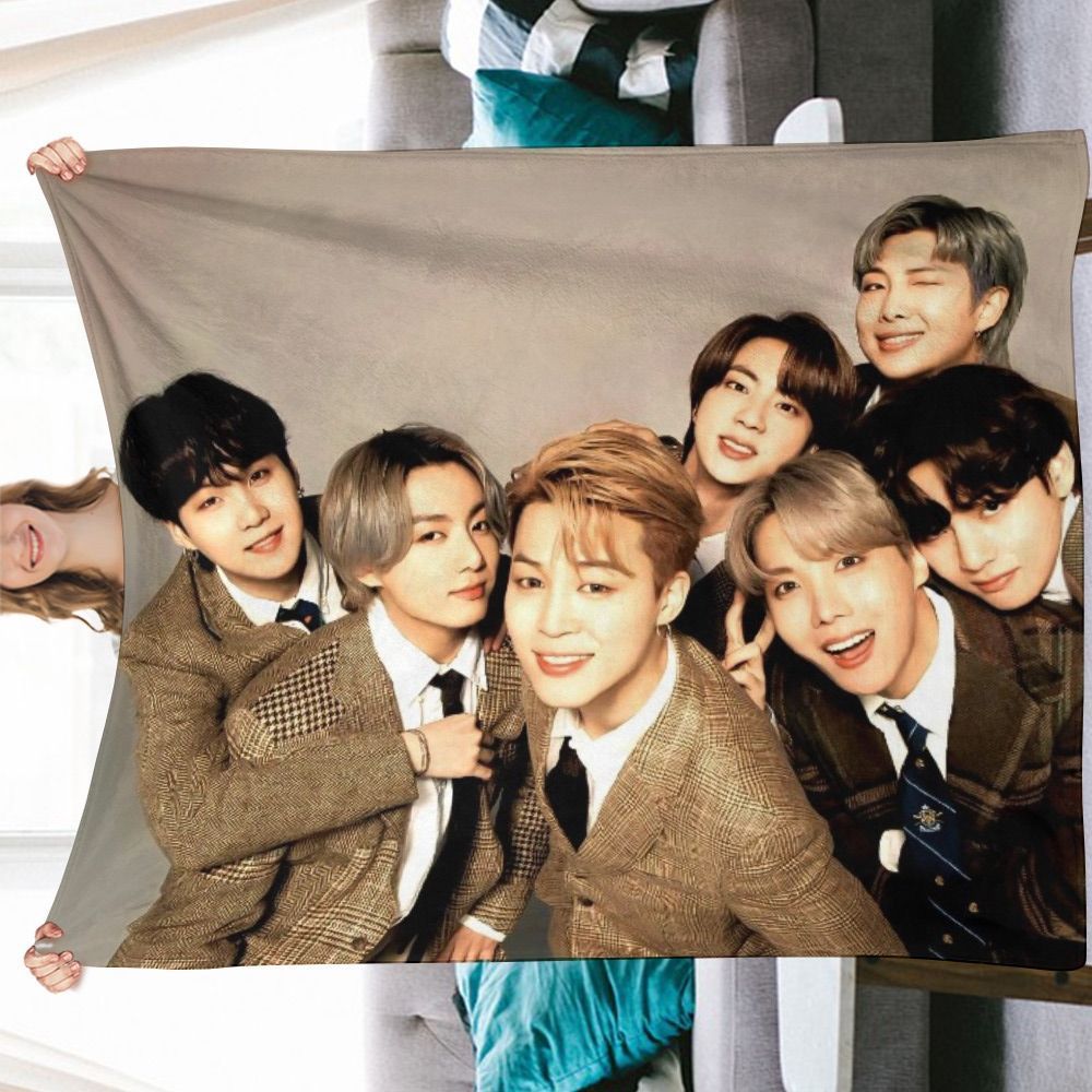 BTS Fanmade Flanne Blanket - Kpop Concert Fan Blanket