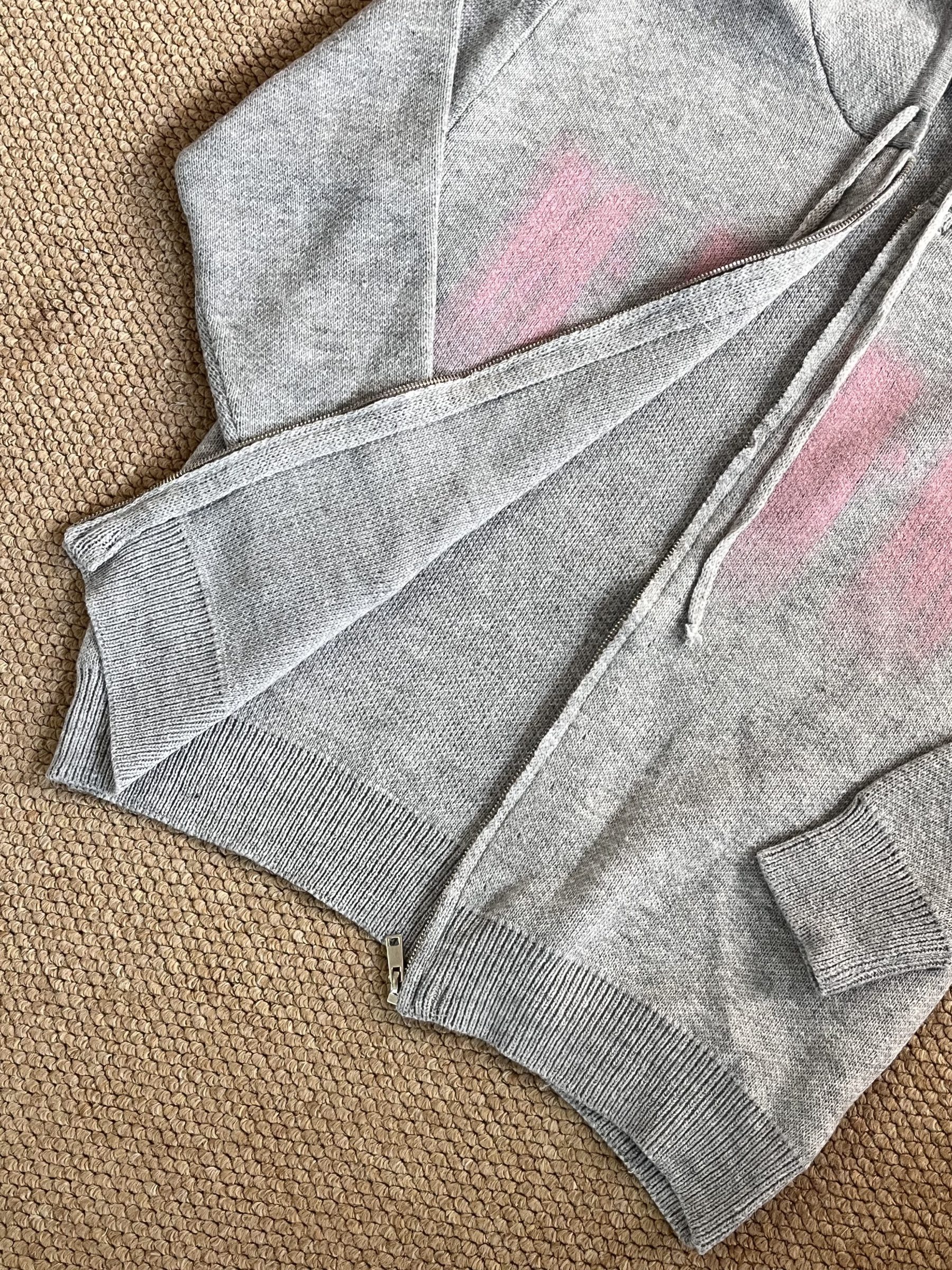 Enhypen Sunoo inspired Grey Pink Cardigan Phantom Sweater Jacket