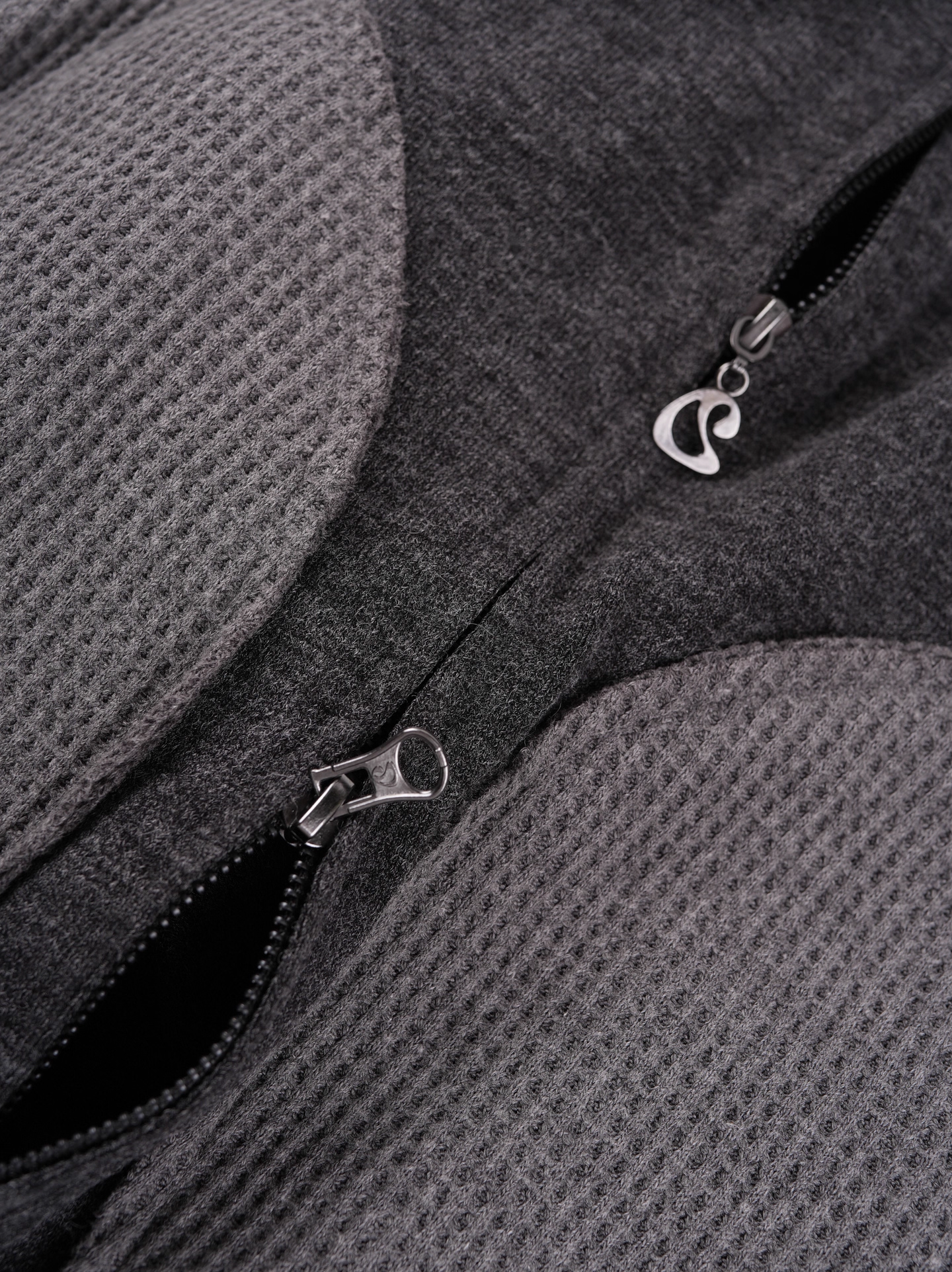 NewJeans Haerin Inspired Waffle Paneled Hooded Zip-Up Jacket